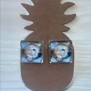 Cute Dog Square Earrings
